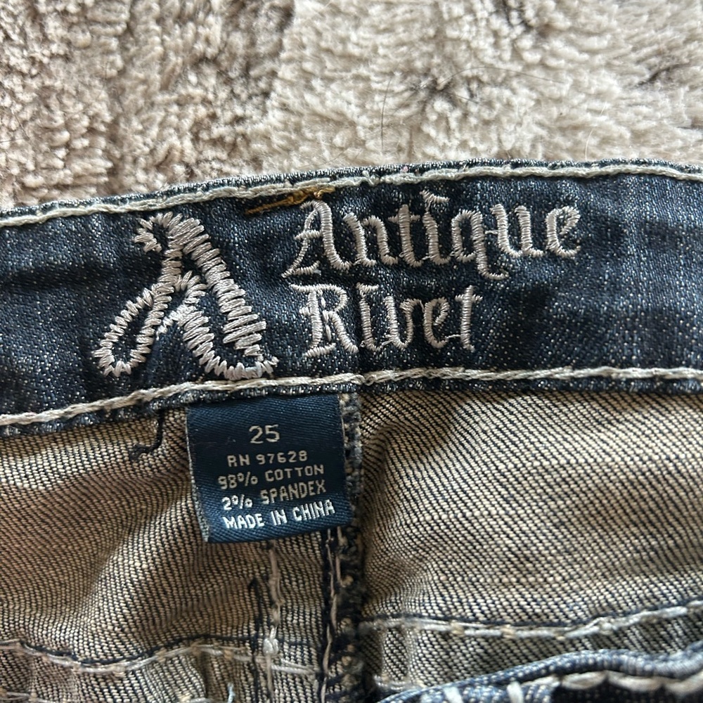 Antique Rivet Dark Blue Jeans - Picture 2 of 2
